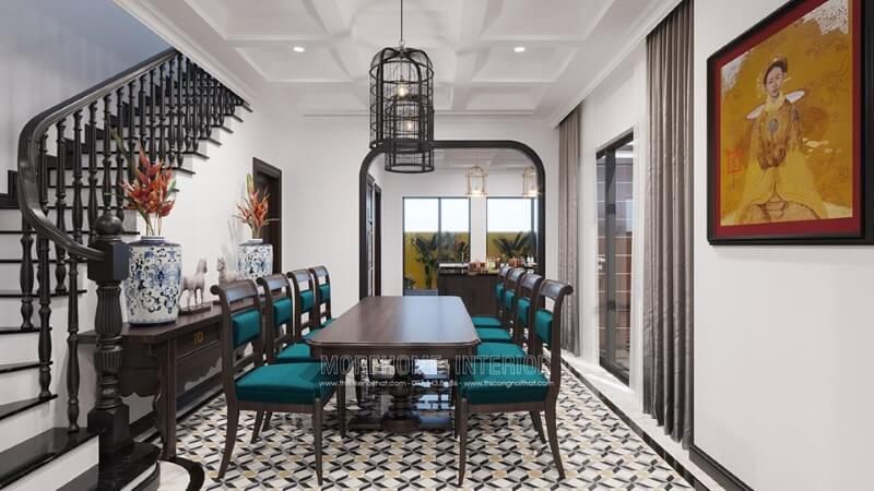 Trang trí nội thất phòng ăn đẹp với bộ bàn ghế ăn gỗ tự nhiên ấn tượng
