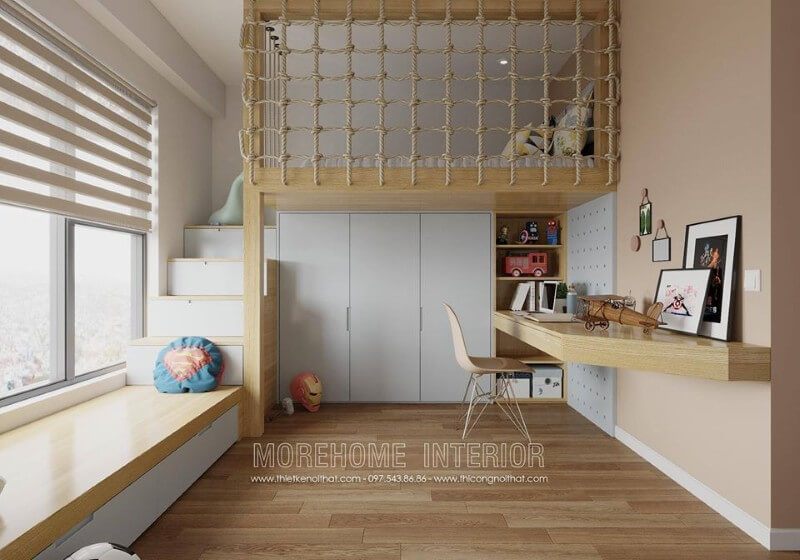 Thiết kế nội thất phòng ngủ chung cư cho bé