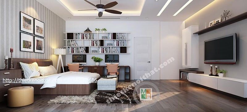 Thiết kế nội thất phòng ngủ đơn giản hiện đại sang trọng
